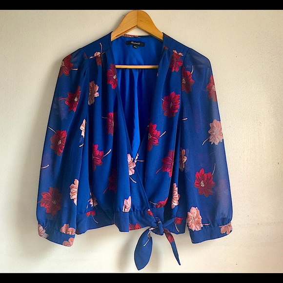 MADEWELL Effie Floral Woven Wrap Top - Picture 4 of 8